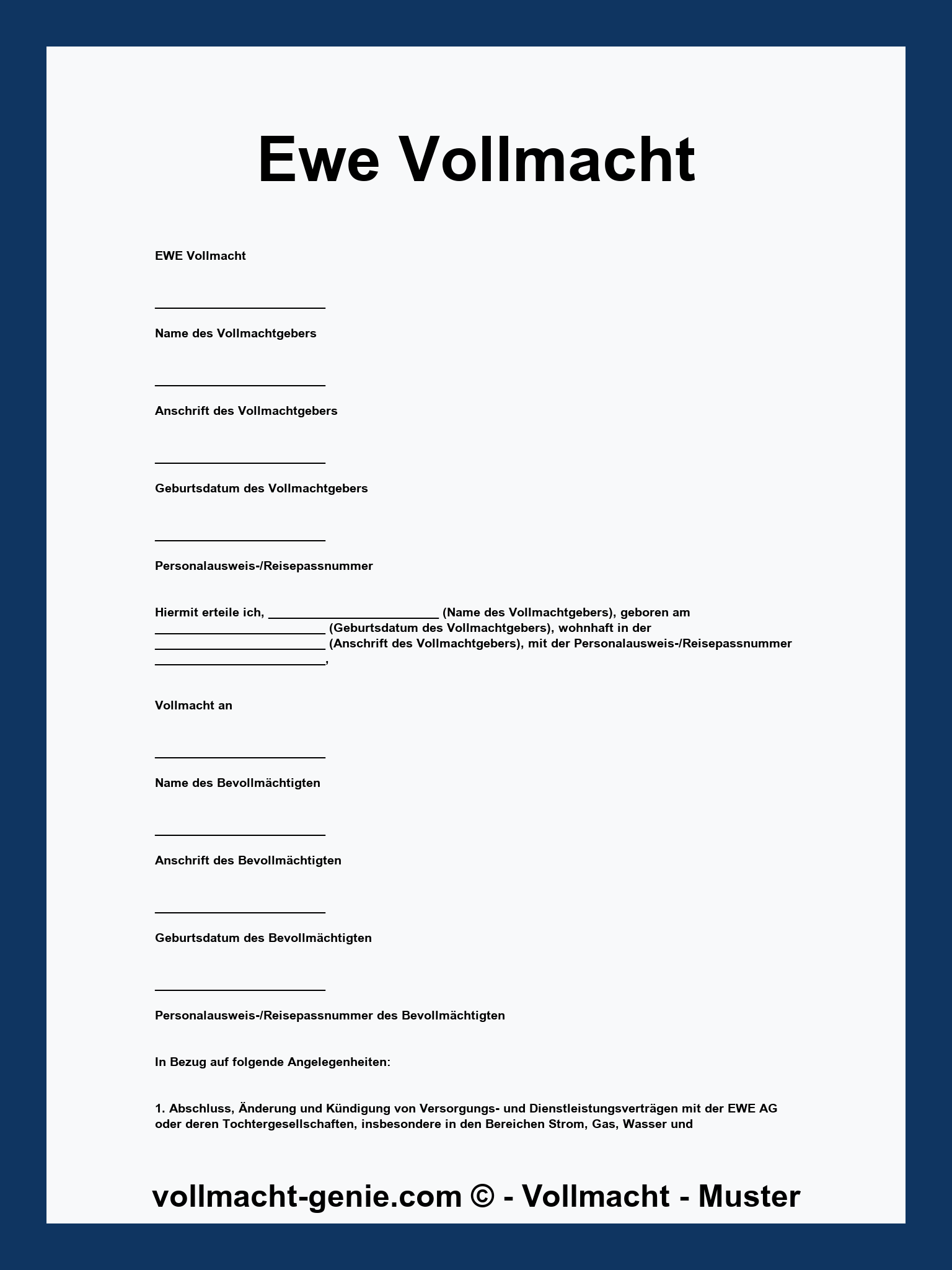 Ewe Vollmacht