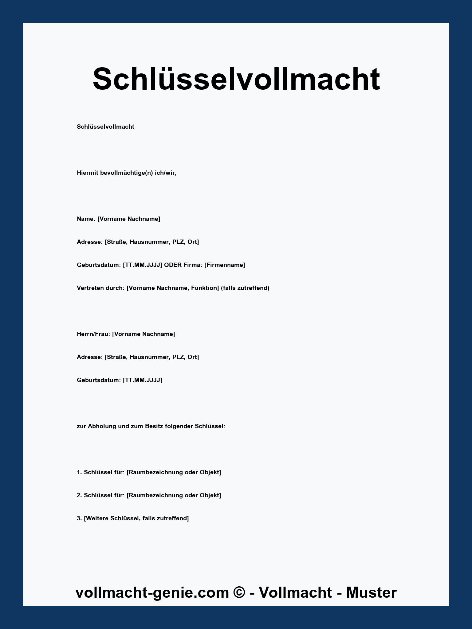 Schlüsselvollmacht