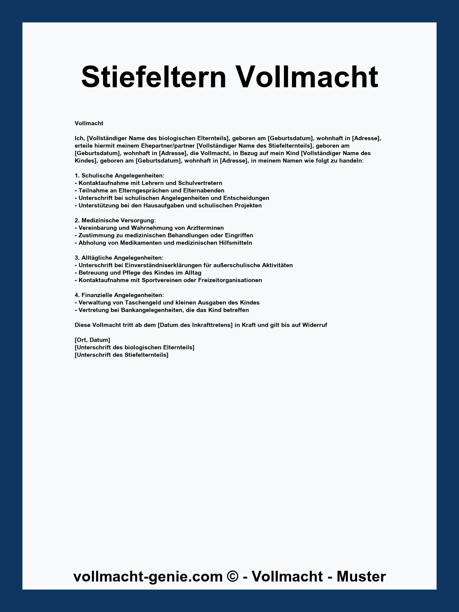 Stiefeltern Vollmacht - PDF